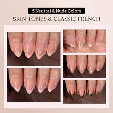 BTArtboxnails XCOATTIPS Press on Nails - French Tip Press on Nails, Fake Nails Short Almond Nail Tips, Skin Tones Soft Gel Nails False Nail, Soak Off Acrylic Nails Valentines Day Gift