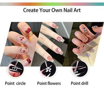 5 Pcs Dotting Pen Tool Trace Painting Tools Dotting Tools for Painting Dot Nail Art Tool Two Way Dotting Pen Tool Painting Embossing Stylus DIY Design Nail Art Point Drill Multi-Colored