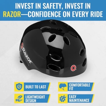 Razor V-17 Youth Multi-Sport Helmet in Gloss Black