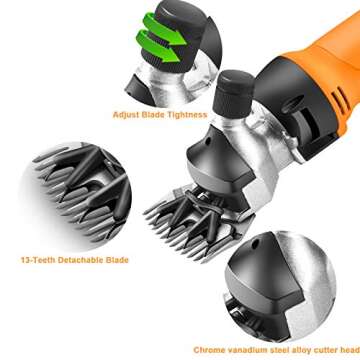 Sheep Shears Electric 550W - Upgraded Professional Sheep Clippers 6 Speed Heavy Duty Livestock Hairc...