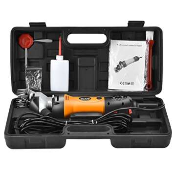 Sheep Shears Electric 550W - Upgraded Professional Sheep Clippers 6 Speed Heavy Duty Livestock Haircut for Grooming Sheep Goats Horses Large Dog Thick Coats Animals (2 Blades)