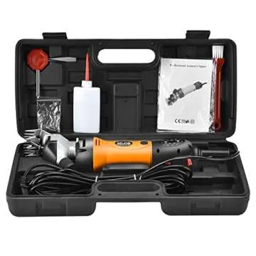 Sheep Shears Electric 550W - Upgraded Professional Sheep Clippers 6 Speed Heavy Duty Livestock Haircut for Grooming Sheep Goats Horses Large Dog Thick Coats Animals (2 Blades)