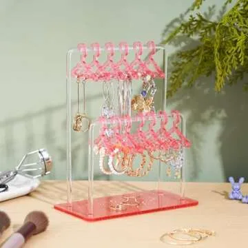 NiHome Glitter Earring Holder for 48 Pairs with Hangers
