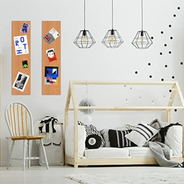 SUNGIFT Cork Bulletin Board 1/2" Thick Cork Boards 6 Pack Frameless Cork Tiles, 17 x 8 Inch, Self-Adhesive Corkboards Wall Decor with 50 PCS Pushpins for Office, School and Home