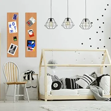 SUNGIFT Cork Bulletin Board 1/2" Thick Cork Boards 6 Pack Frameless Cork Tiles, 17 x 8 Inch, Self-Adhesive Corkboards Wall Decor with 50 PCS Pushpins for Office, School and Home