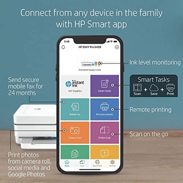 HP Envy Pro 6458 All-in-One Wireless Printer for Home & Office