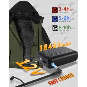 Mens Heated Jacket Graphene Electric Warming Coat Winter Gear Must Haves Camper Essentials Hunting Supplies Motorcycle Mountaineering Gadgets Mountain Climbing Necessities Overlanding Equipment Thing