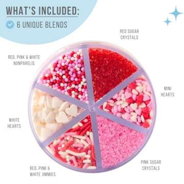 Sweets Indeed Heart Sprinkles, Valentines Day, Edible Sprinkle Mix, Heart Shapes, Jimmies, Perfect f...