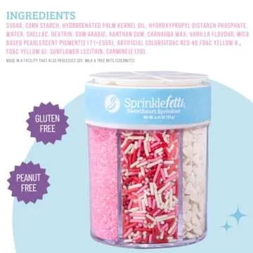 Sweets Indeed Heart Sprinkles, Valentines Day, Edible Sprinkle Mix, Heart Shapes, Jimmies, Perfect for Cake Decorations, Baking, Ice Cream, Cookies, Cupcake Topper (Sweetheart)