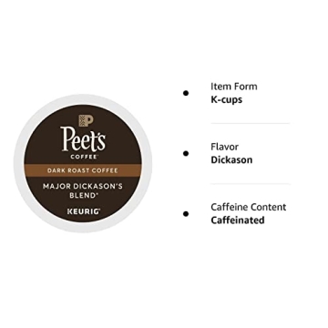 Peet's Major Dickason's Dark Roast Coffee K-Cups 100% Arabica