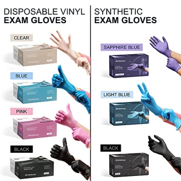 FifthPulse Pink Vinyl Disposable Gloves - 50 Pack - Latex-Free