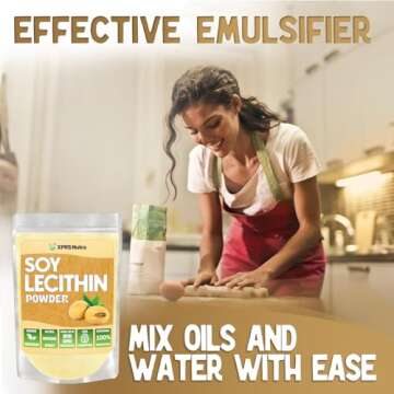 XPRS Nutra Soy Lecithin Powder Food Grade Fat Emulsifier - Suitable for Cooking, Baking and More - V...