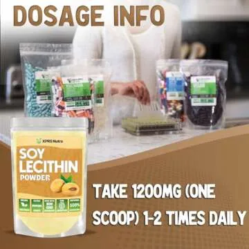 XPRS Nutra Soy Lecithin Powder Food Grade Fat Emulsifier - Suitable for Cooking, Baking and More - Vegan Friendly Soy Lecithin Powder Cooking Aid (8 Ounce)