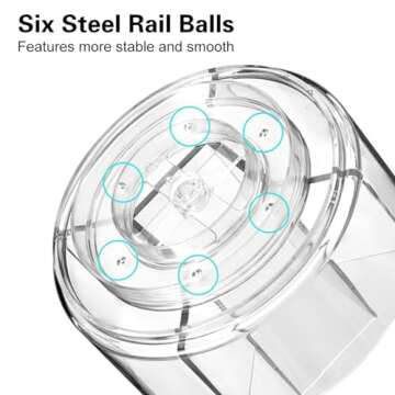 JIKIOU Acrylic Pen Holder, 360-Degree Rotating Pen Holder for Desk, Clear Desk Organizers and Accessories with 5 Compartments Pencil Organizer, Art Supply Storage Box Caddy for Office, Home