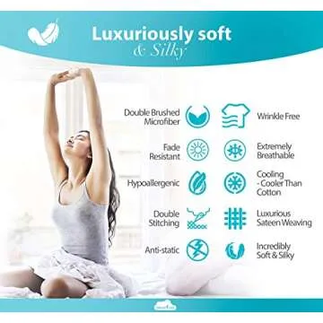 DREAMCARE Twin XL Fitted Sheet - Extra Deep Pocket Fitted Sheet - Fits up to 21 inch Mattress - Deep Pocket Twin XL Sheets - Hotel Luxury - Oeko-Tex Certified Sheets - 1 Fitted Sheet Only (White)