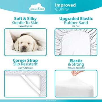 DREAMCARE Twin XL Fitted Sheet - Extra Deep Pocket Fitted Sheet - Fits up to 21 inch Mattress - Deep Pocket Twin XL Sheets - Hotel Luxury - Oeko-Tex Certified Sheets - 1 Fitted Sheet Only (White)