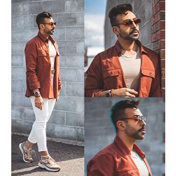 VANLINKER 90s Sunglasses for Women Men Polarized Retro Oval Sunglasses Small Narrow 2 Pack (Tortoise&Brown, Brown tinted)