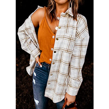 Trendy PRETTYGARDEN Plaid Shacket Jacket for Fall