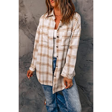 Trendy PRETTYGARDEN Plaid Shacket Jacket for Fall