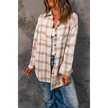Trendy PRETTYGARDEN Plaid Shacket Jacket for Fall