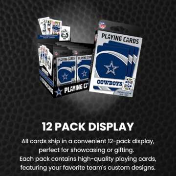 MasterPieces - NFL Playing Cards, Officially Licensed Denver Broncos Football Deck, Family Games for Adults and Kids, Standard Index