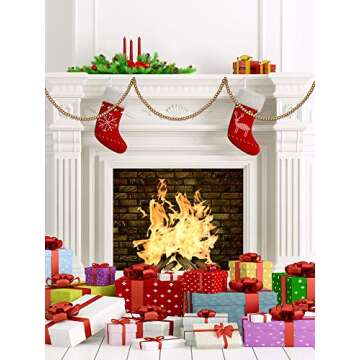 Hicarer Christmas Wooden Bead Garland Wood Bead Garland Christmas Tree Decorations for Christmas Holiday Favors, 12 Feet (Gold)