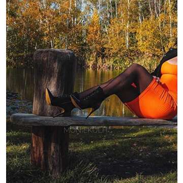 Richealnana Women's Lace Up Pointy Toe Stiletto Boots