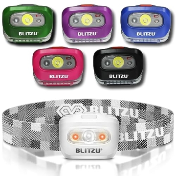 BLITZU LED Headlamp Flashlight for Adults & Kids, Lightweight, Waterproof Head Lamp with White & Red...