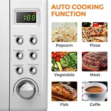ARLIME Small Microwave, 0.7Cu.ft 700 Watt Countertop Microwave with 5 Micro Power Defrost & Auto Coo...