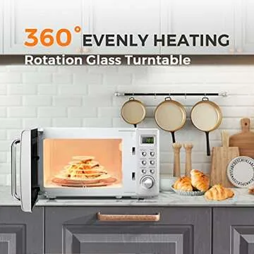 ARLIME Small Retro Microwave - Compact 700W Kitchen Appliance