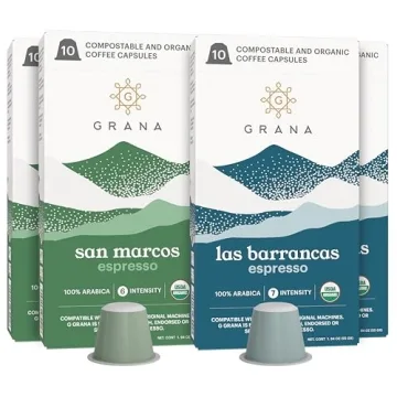 G GRANA Coffee Pods for Nespresso: Organic, Compostable, 40 Pack