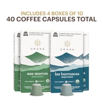 G GRANA Organic Nespresso Compatible Coffee Pods 40 Pack