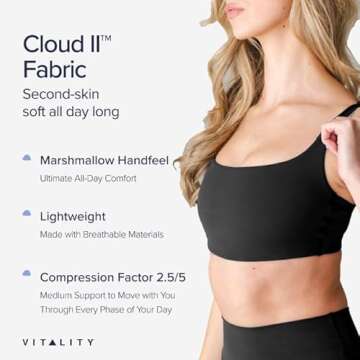 Soft Compression Scoop Neck Sports Bra for Women