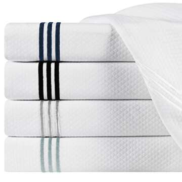 Navy Echelon Hotel Shower Curtain for Modern Bathrooms