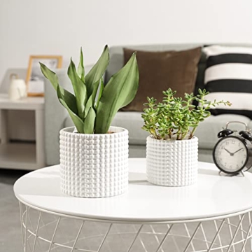 POTEY Vintage Ceramic Planter Pots for Indoor Plants 6 Inch