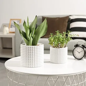 POTEY Vintage Ceramic Planter Pots for Indoor Plants 6 Inch