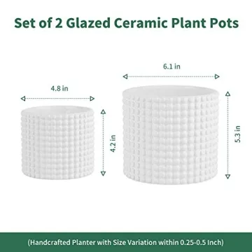 POTEY Vintage Ceramic Planter Pots for Indoor Plants 6 Inch