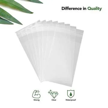 Seal Fresh Self Sealing Cellophane Bags - 6" x 9" (1000 Count) - Clear Plastic Resealable Cello Bag - Cellophane Treat Bags, Cookie Bags for Packaging, Candy bags, Cello Bags, Pastry Bags