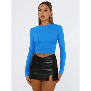 Trendy Queen Women's Long Sleeve Shirts - Y2K Crop Tops for Every Occasion