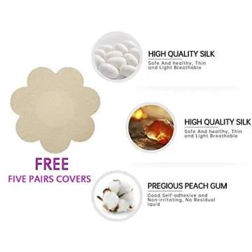 Cindy's Tape Boob Tape 3 inch Wide Plus Boobytape for Breast Lift Adhesive Bra Tape with Nipple Covers for Large Big DD Cup up Size,Body Tape for Chest Support,Waterproof.Push in All Dress