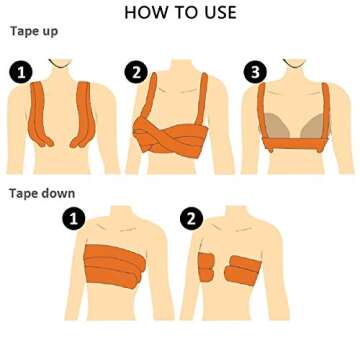 Cindy's Tape Boob Tape 3 inch Wide Plus Boobytape for Breast Lift Adhesive Bra Tape with Nipple Covers for Large Big DD Cup up Size,Body Tape for Chest Support,Waterproof.Push in All Dress