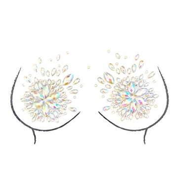 Neva Nude Winterfell Clear Iridescent Crystal Body Jewel Nipzitx Pasties Nipple Covers for Festivals...