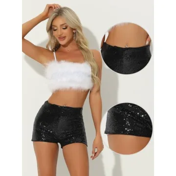 Allegra K Sequin Shorts for Stylish Night Out Look