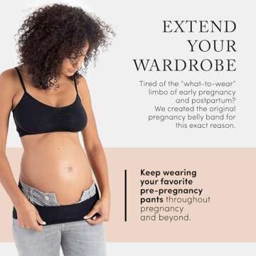 Ingrid & Isabel Bellaband - Belly Bands for Pregnant Women - Black, 2