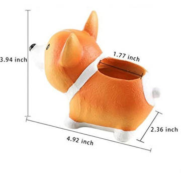 Succulent Pots,Cute Animal Shaped Flower Planters, Pencil Holders,Desk Accessories, Makeup Brush Storage Stand,Kitchen Utensils & Gadgets -Plants Not in Included (Corgi)