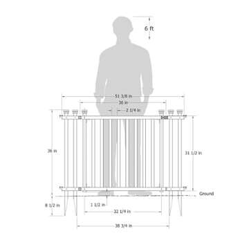 3ft H x 4.2ft W (1 Gate) No Dig Zippity Baskenridge Gate Kit, White Vinyl Picket Fence Gate Kit for Baskenridge Fence Panels, Gate for Backyard, Patio, Outdoor, & Garden Fence, ZP19038