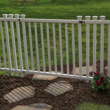 3ft H x 4.2ft W (1 Gate) No Dig Zippity Baskenridge Gate Kit, White Vinyl Picket Fence Gate Kit for Baskenridge Fence Panels, Gate for Backyard, Patio, Outdoor, & Garden Fence, ZP19038