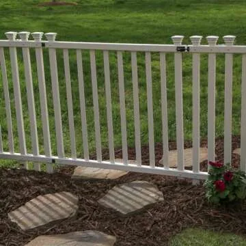 3ft H x 4.2ft W (1 Gate) No Dig Zippity Baskenridge Gate Kit, White Vinyl Picket Fence Gate Kit for Baskenridge Fence Panels, Gate for Backyard, Patio, Outdoor, & Garden Fence, ZP19038