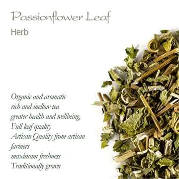 Passion Flower Tea Organic Calming - Whole Leaf Dried Passionflower - Passiflora Herb for Anxiety - Maypop - Wild Passion Vile - Paciflora Te Pasiflora Tea Organic Passionflower Tea