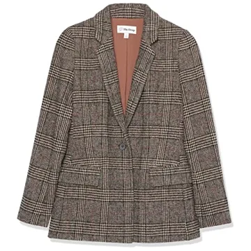 Stylish Plaid Long Blazer for Women - Elegant & Versatile